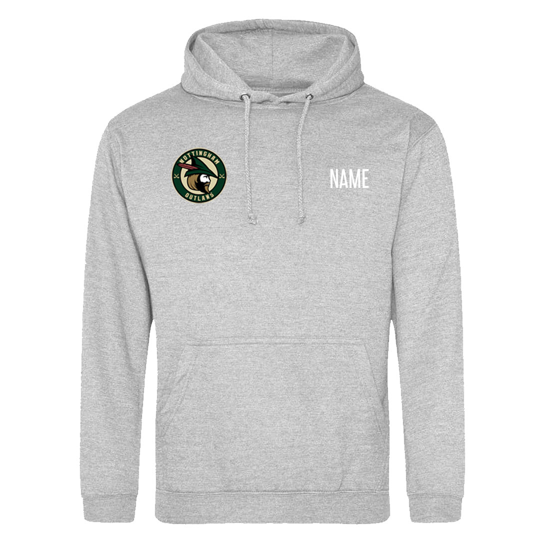 NOIHC Just Hoods College Hoodie Heather Grey Badge Left