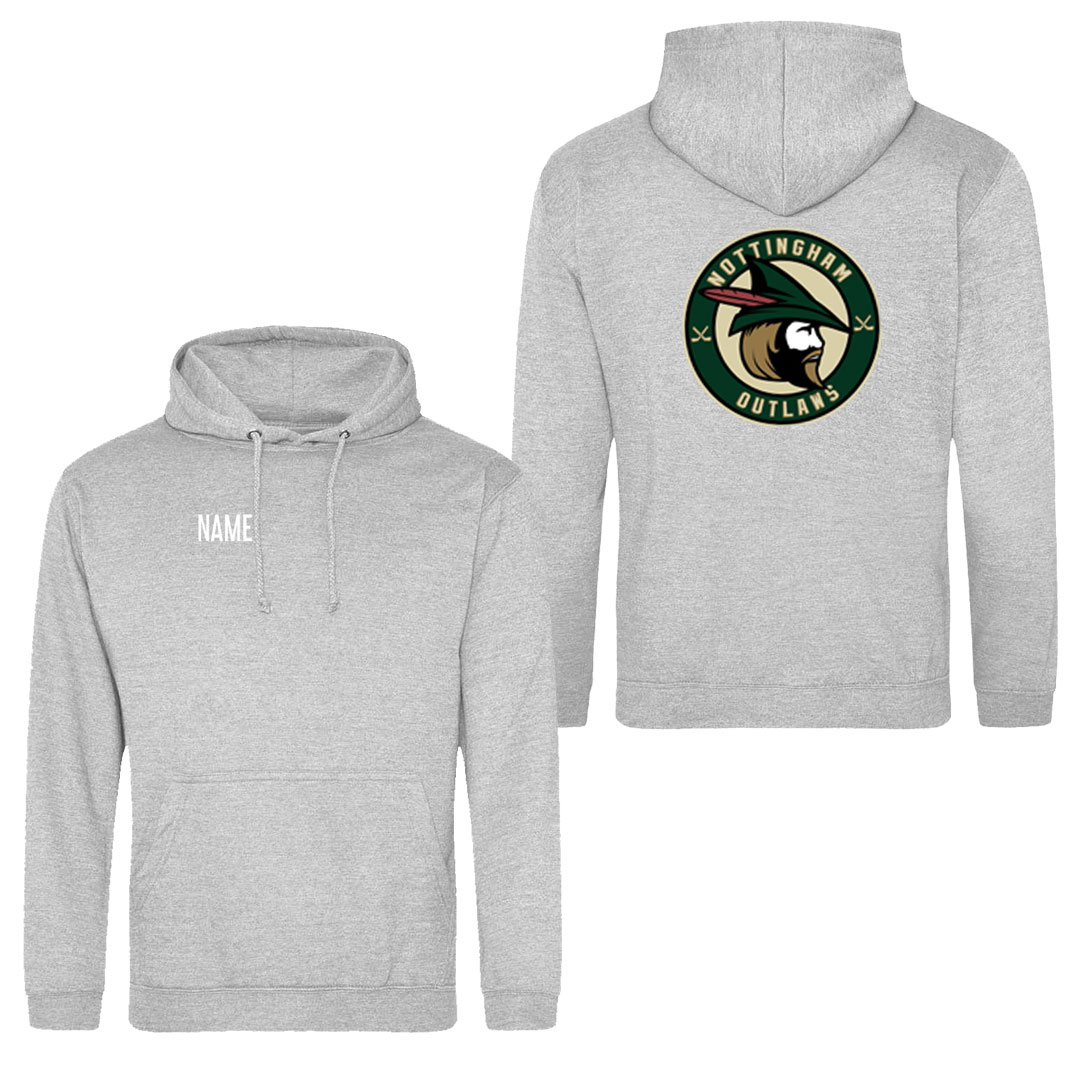 NOIHC Just Hoods College Hoodie Heather Grey Front Rear