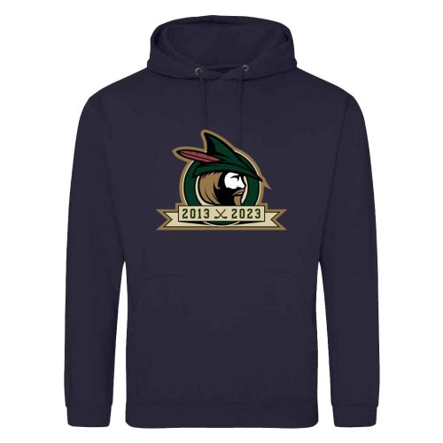 NOIHC Just Hoods College Hoodie French Navy 10 Year Badge Centre